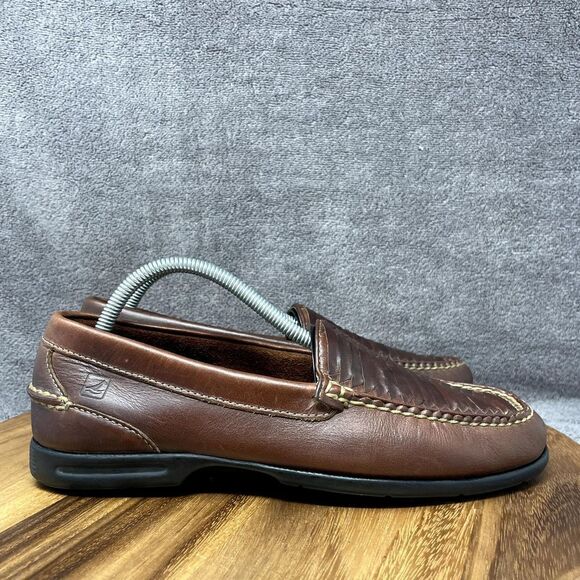 Sperry Top Sider Gold Cup Men's 9 M Brown Woven Loafer Slip On Boat Shoe Loafers - Picture 1 of 9
